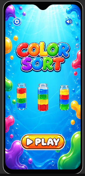 Color Sort mobile puzzle game screen